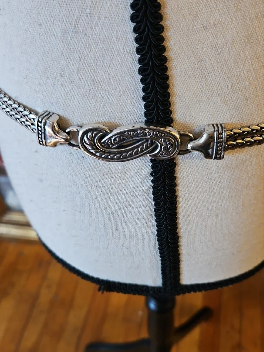 Brighton Bali.Hai Silver-Tone Ornate Chain Waist Belt